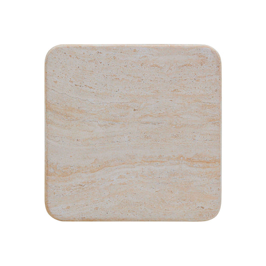 Brut - Concrete Indoor / Outdoor Side Table - Travertine & Breccia