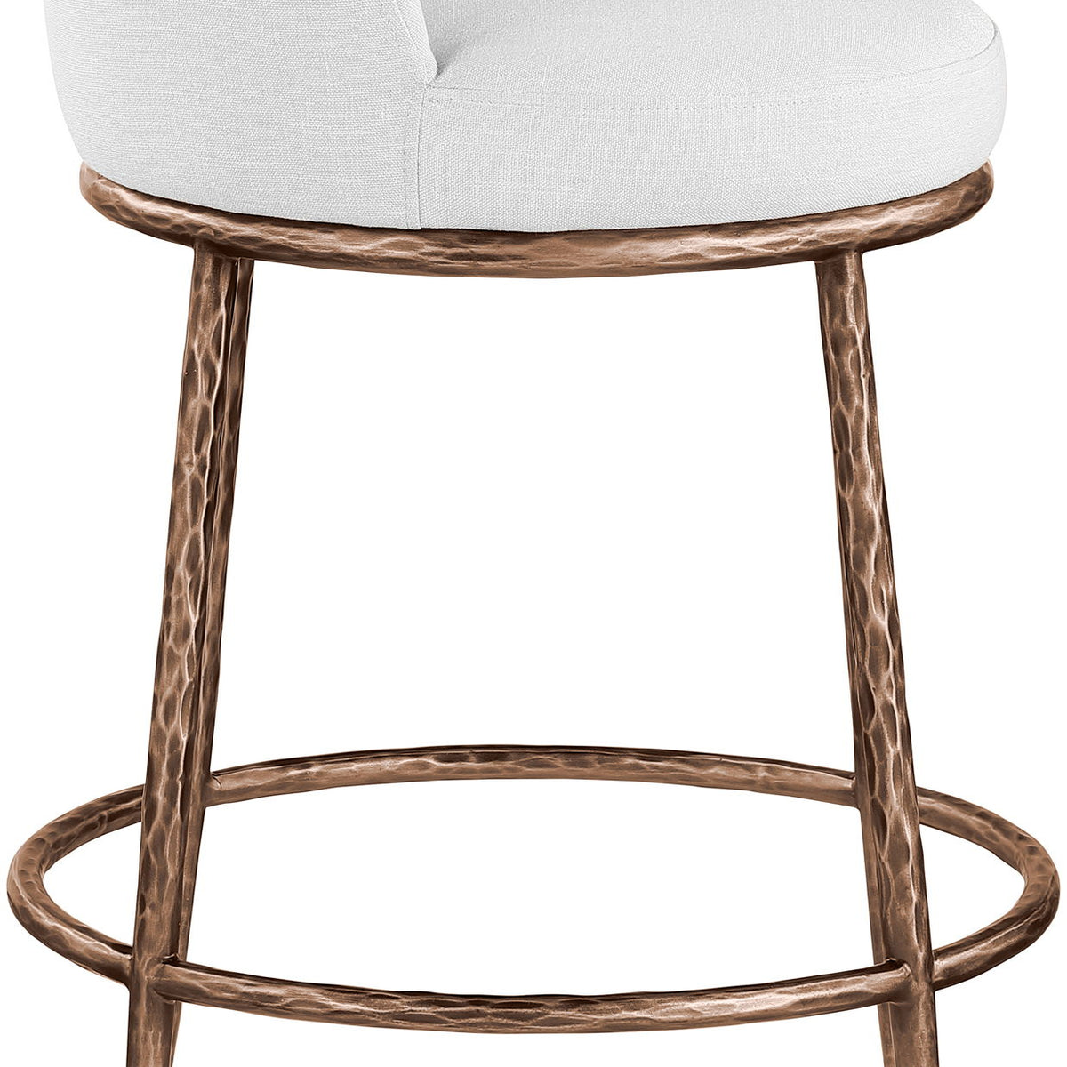 Ferro - Upholstered Counter Stool With Brushed Bronze Base