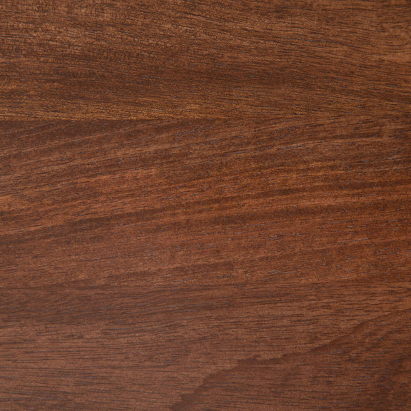 Umber brown wood finish with horizontal grain texture for TV media stand surfaces