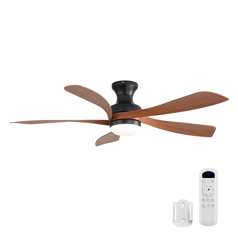 52" Ceiling Fan With 3 Color Dimmable LED Light, DC Reversible Motor, 6 Speed Settings