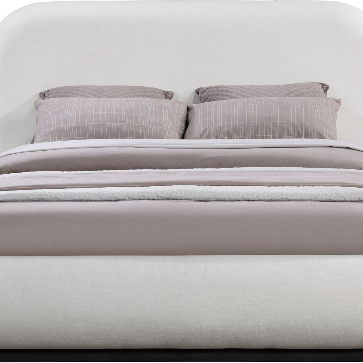 Vaughn - Linen Bed With Black Base