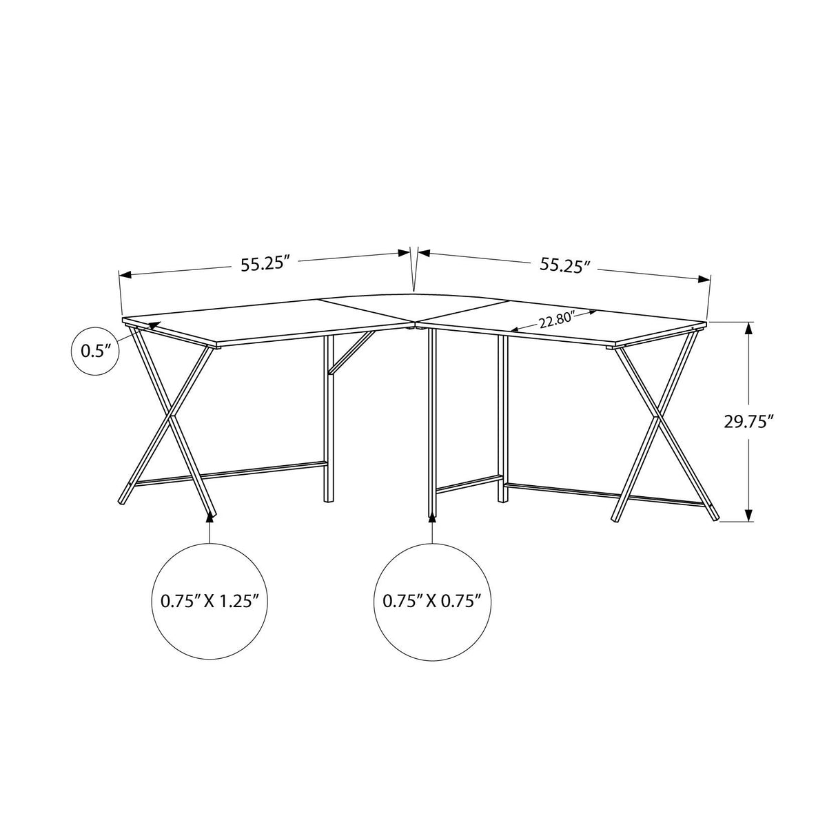 Computer Desk, Home Office, Corner, L Shape, Laptop, Contemporary / Modern