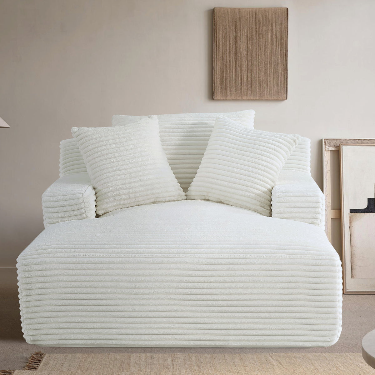 Cloudline - Oversized Chaise Lounge, Modern Comfy Couch With Full Foam Cushioning, Cozy Sleeper Sofabed