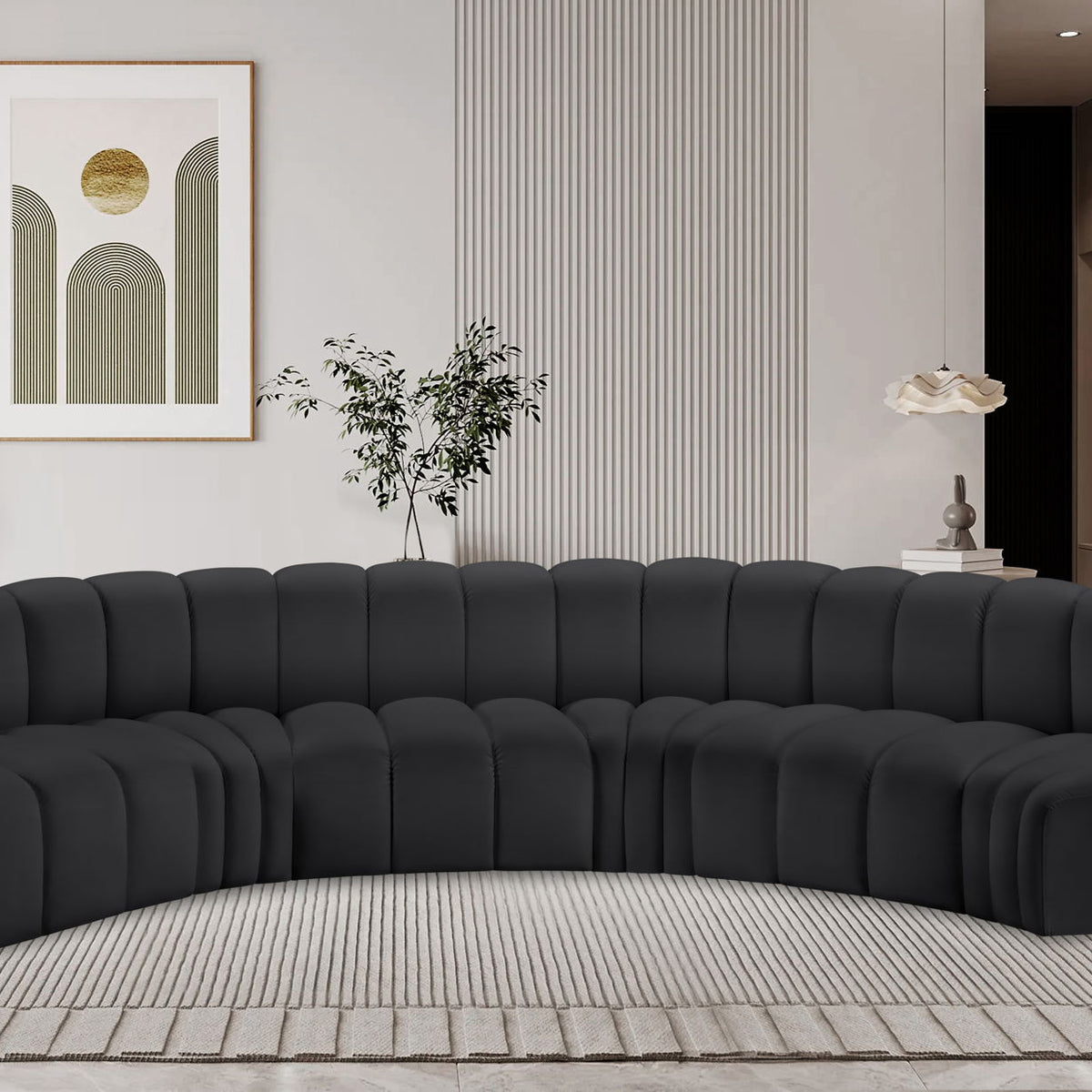 Arc - Faux Leather 6 Piece U-Shaped Modular Sofa