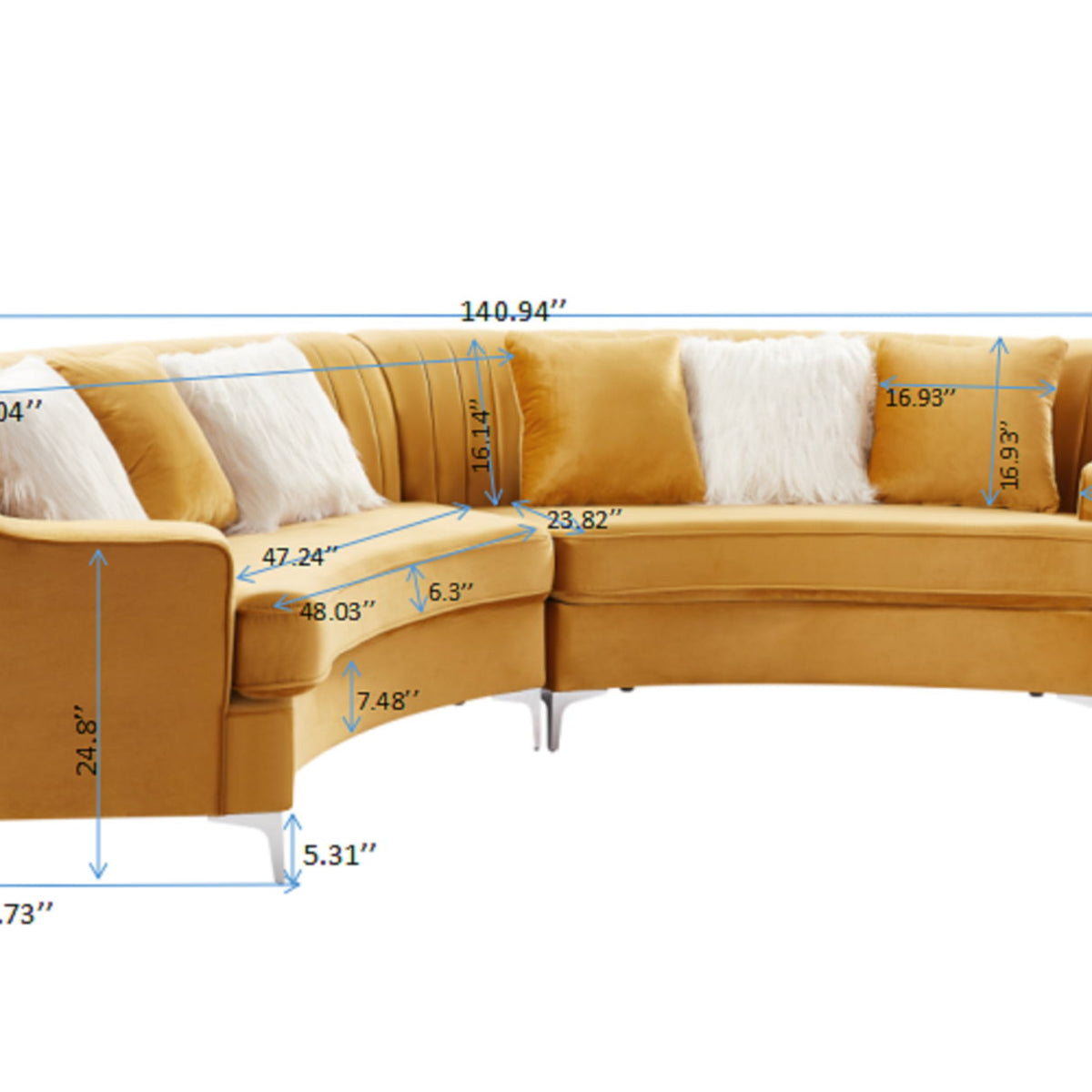 Velvet Curved Sofa