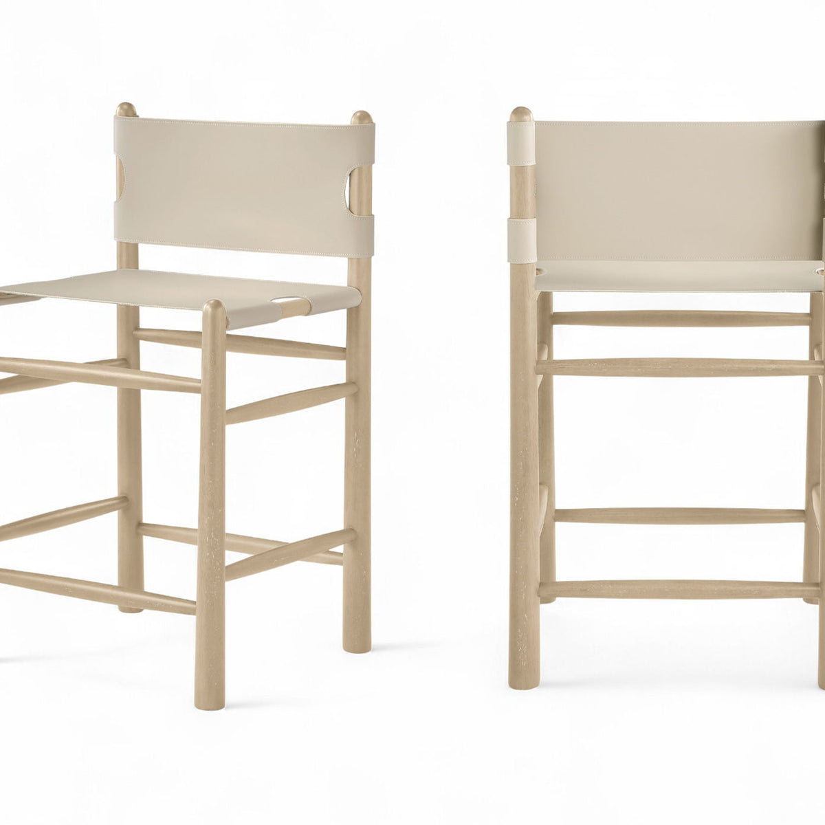 Santos - Upholstered Counter Stool With Stained Natural Base