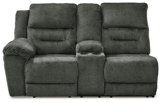 Nettington - Laf Power Rec Loveseat W/Console - Smoke