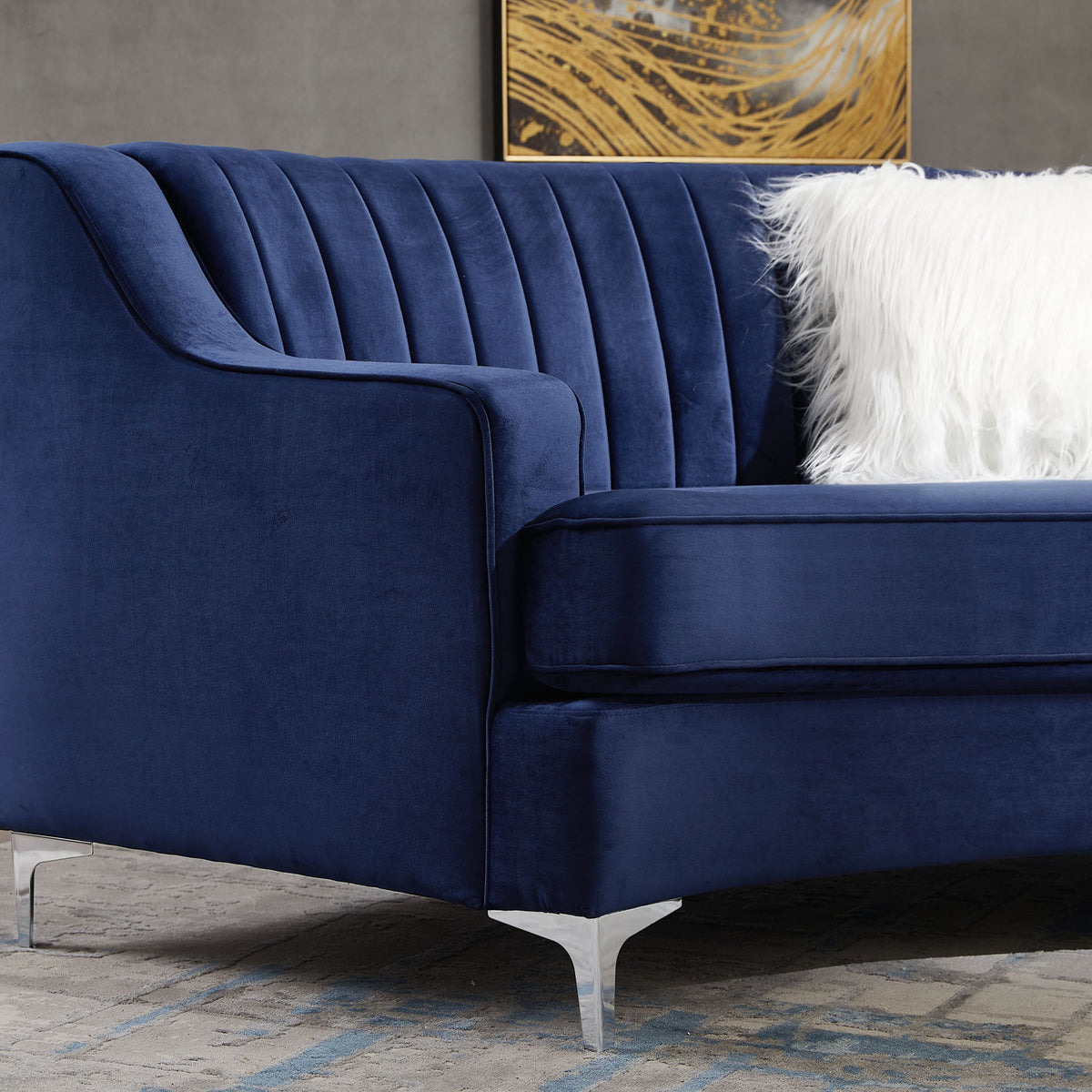 Velvet Curved Sofa