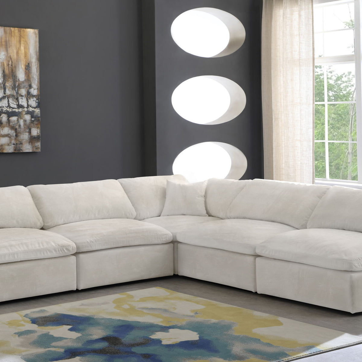 Cozy - 5 Piece Modular Corner Armless Sectional