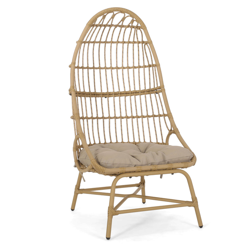 Outdoor Accent Chair With Basket Shape - Light Brown