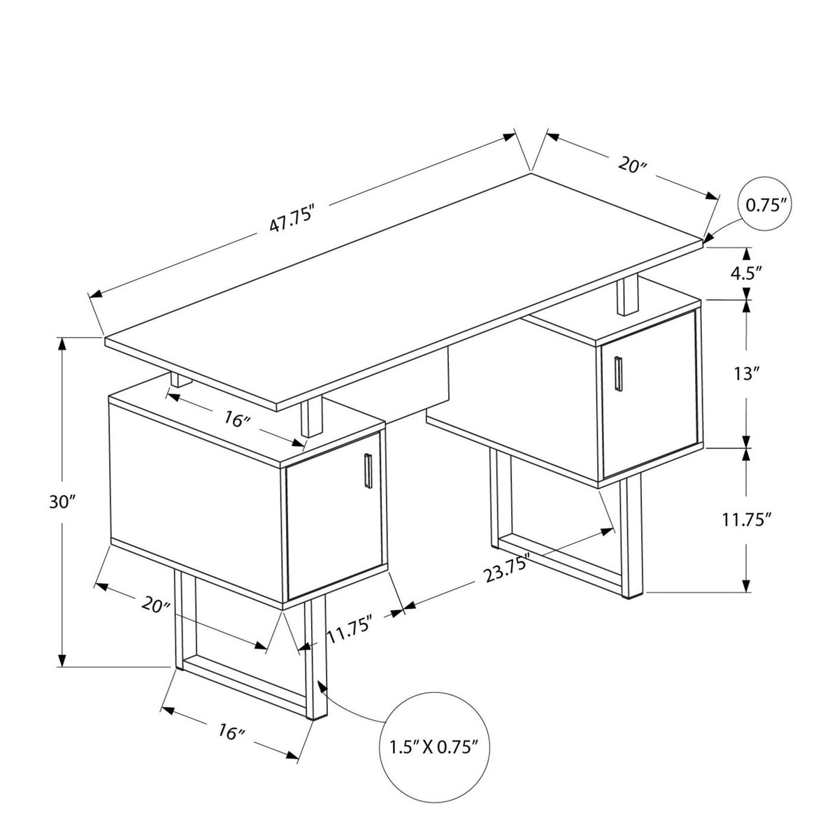 Computer Desk, Home Office, Laptop, Storage, Work, Contemporary, Modern