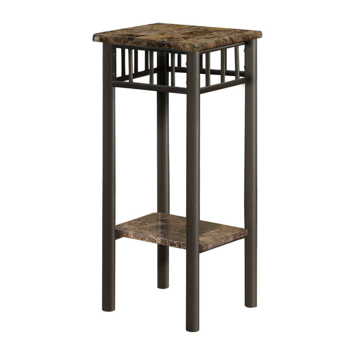 Accent Table Plant Stand Square For Living Room Tempered Glass