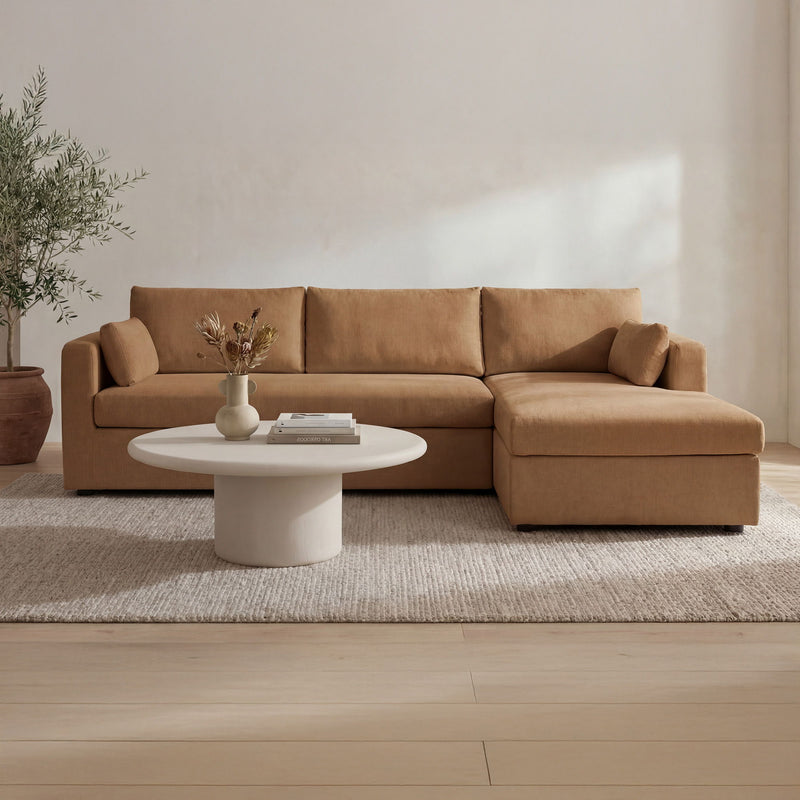 Burrow - Sleeper Sectional With Right Storage Chaise - Ginger