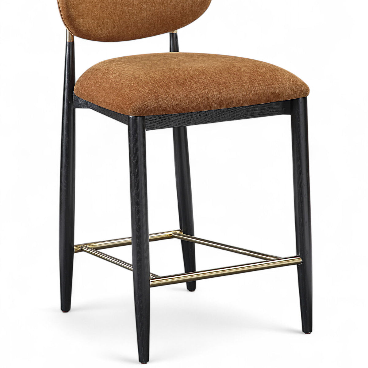 Riccio - Fabric Stool - Black Frame