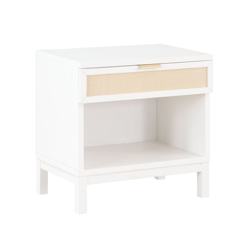 Blake - Cane 1 Drawer Nightstand With Cane Front - White
