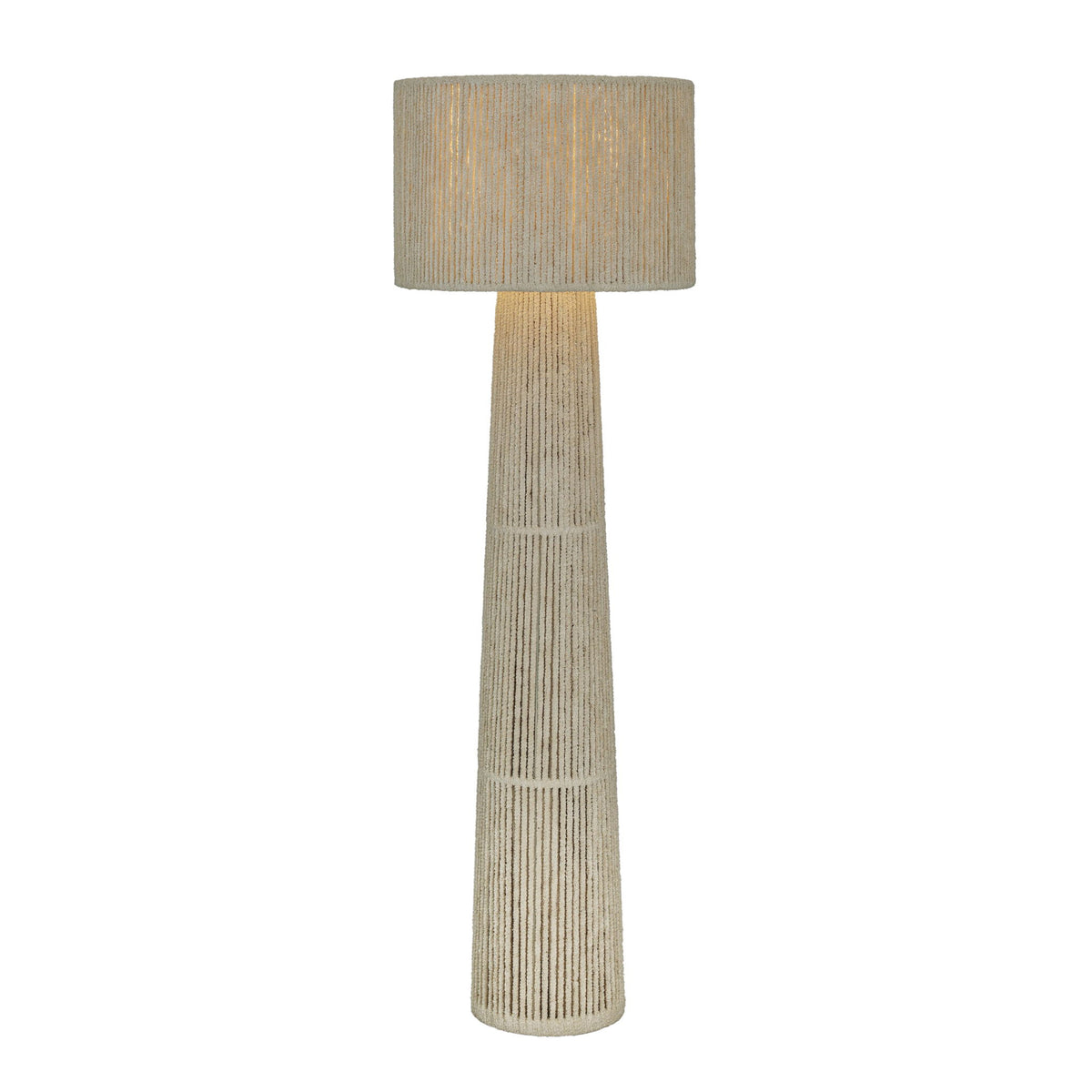 Tapered - Chenille Fiber Floor Lamp - Natural