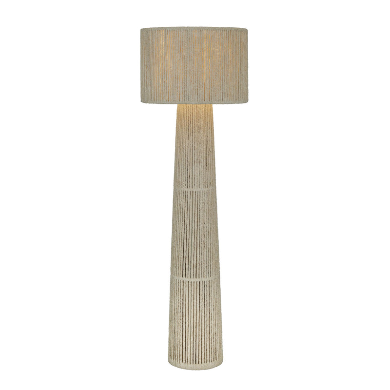 Tapered - Chenille Fiber Floor Lamp - Natural