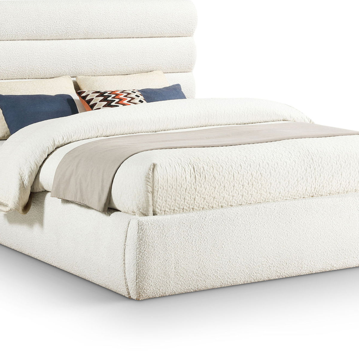 Adam - Boucle Fabric Bed With 52" Headboard