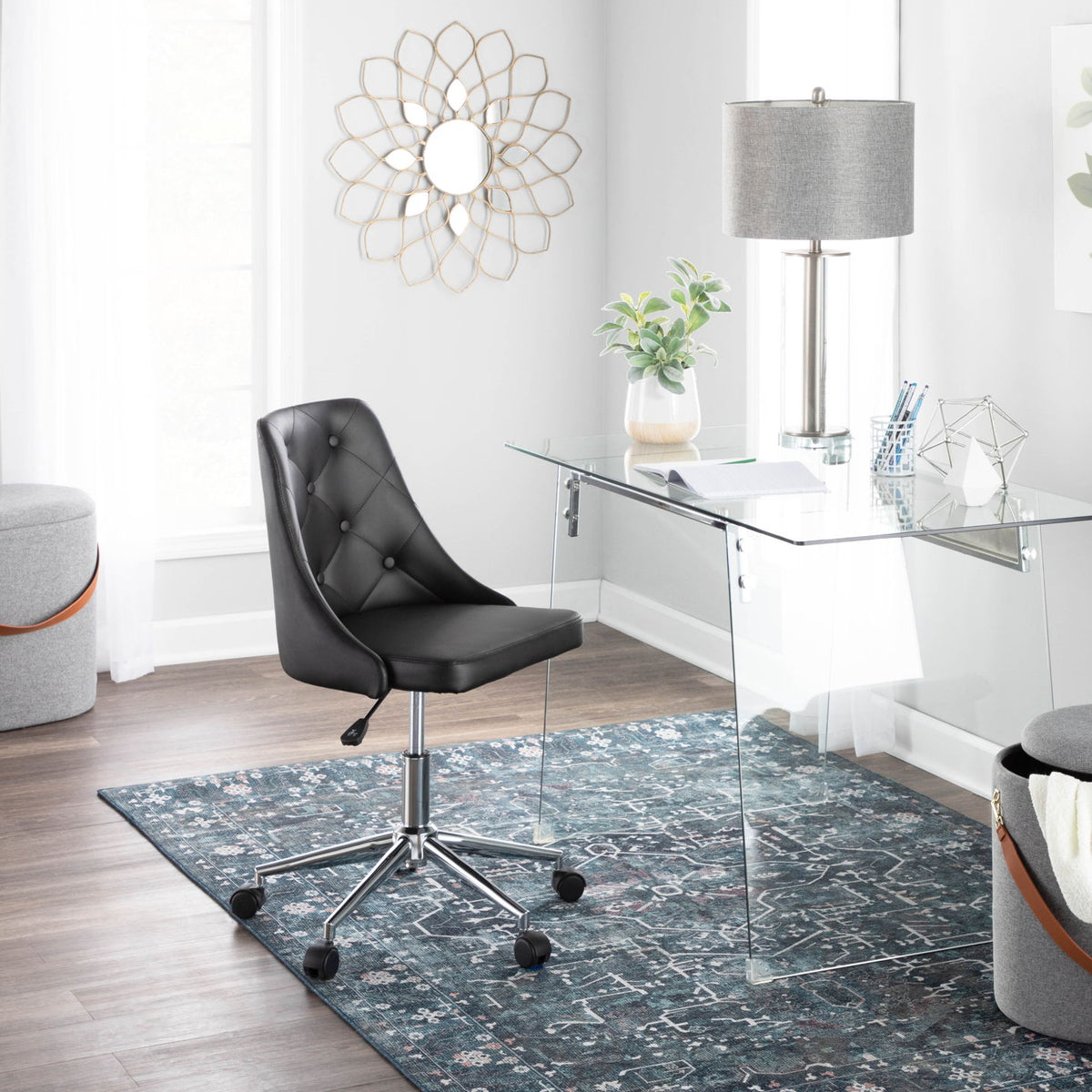 Glacier - Contemporary Desk - Clear / Chrome
