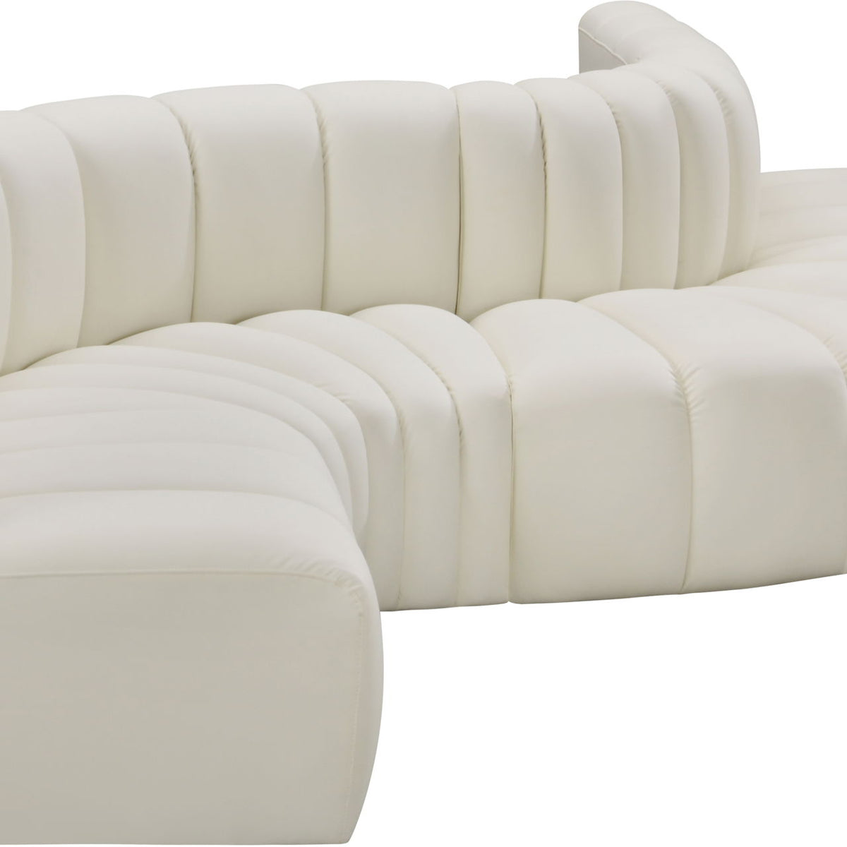 Arc - Faux Leather 6 Piece Curved Modular Sofa