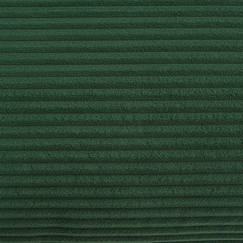 Dark green textured fabric upholstery close-up with fine horizontal weave