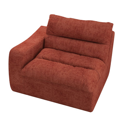 Modern Lazy Floor Sofa With Right Arm, Comfortable Beanbag Lounge