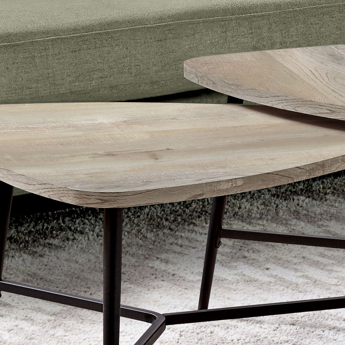 Table Set, Coffee, End, Side, Accent, Living Room / Beige Laminate, Contemporary, Modern (Set of 2) - Taupe