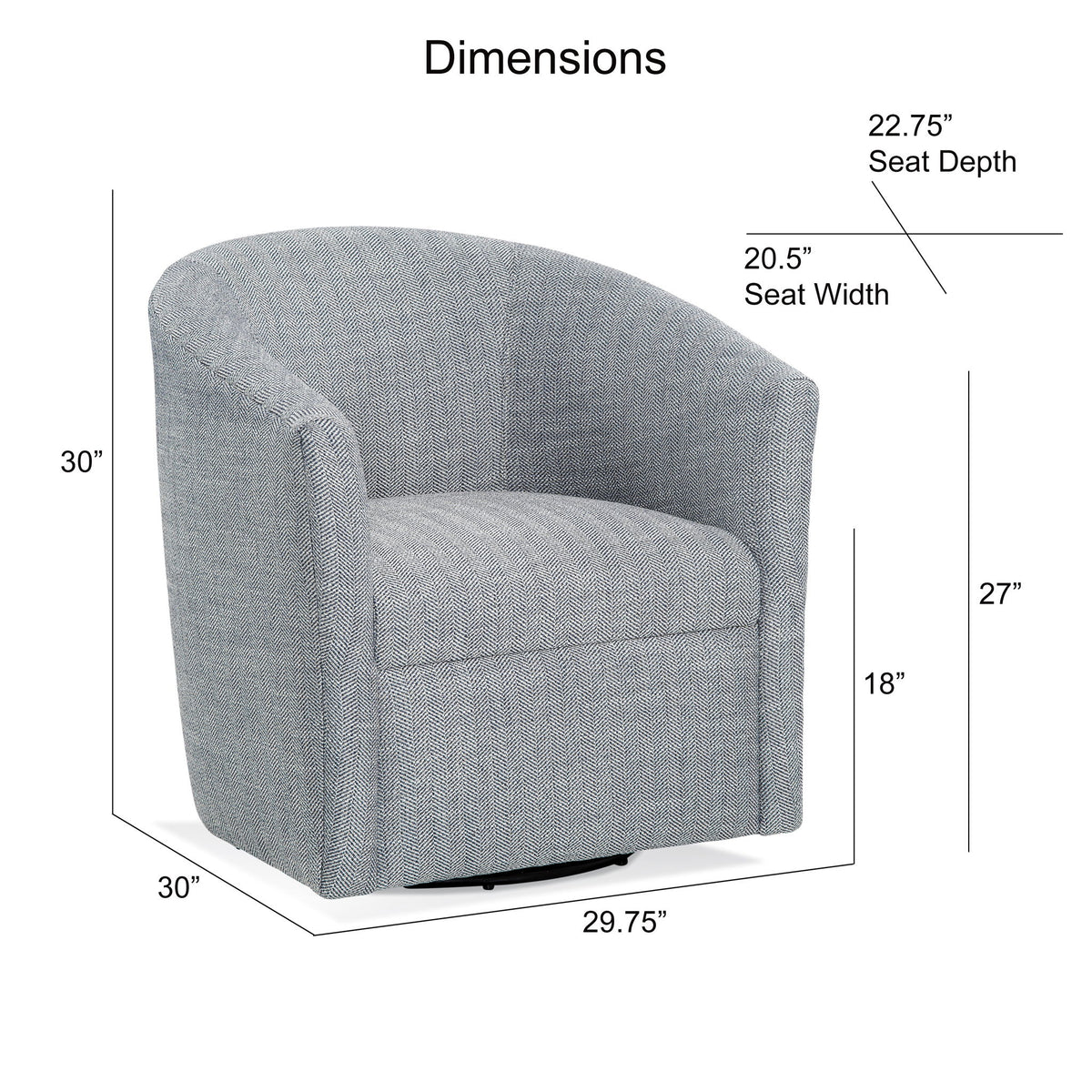 Lainey - Swivel Barrel Chair With 360 Degree Rotation