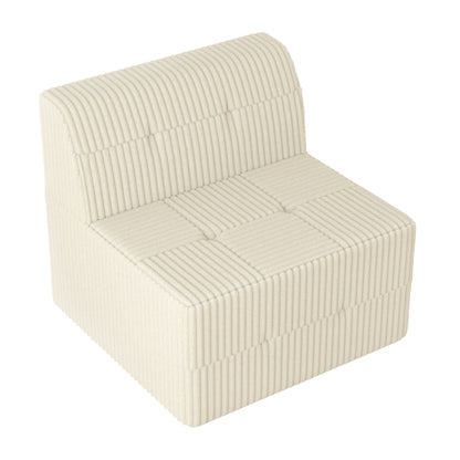 Modern Minimalist Corduroy Sleeper Sofa, Compressed Sectional Single Seat