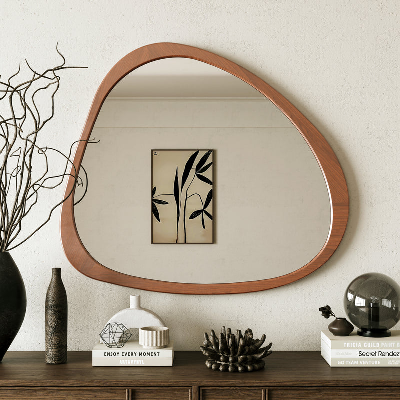 Wall Mirror Walnut 45-inch