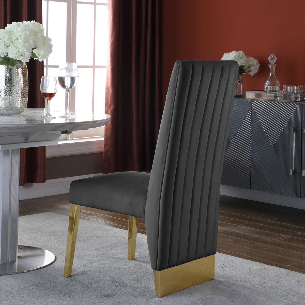 Porsha - Dining Chair with Gold Legs (Set of 2)
