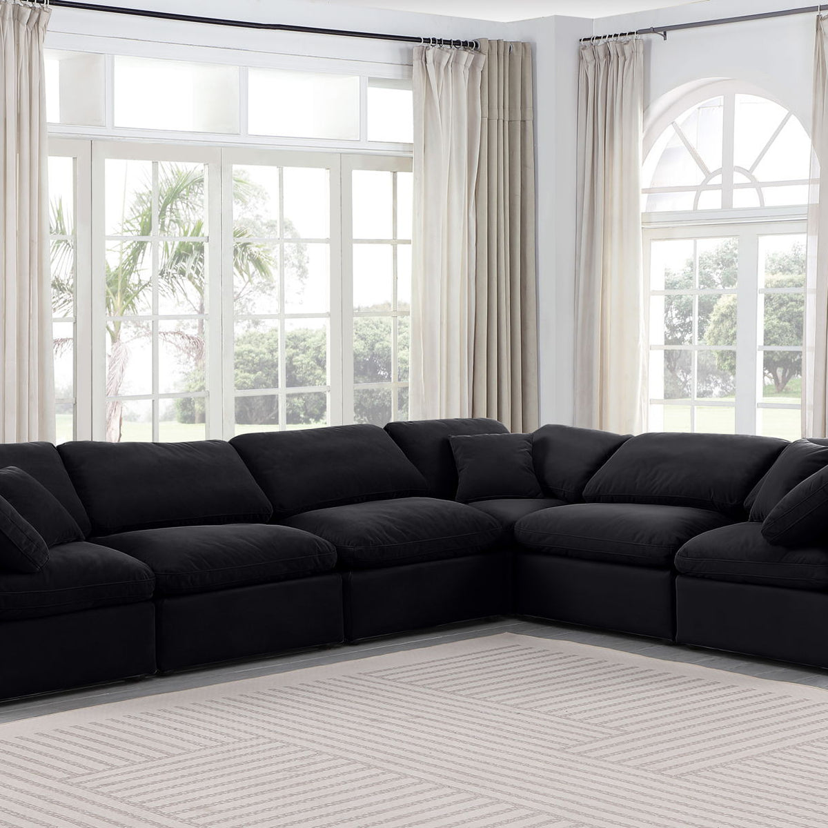 Indulge - Velvet 6 Piece Modular Corner Sectional