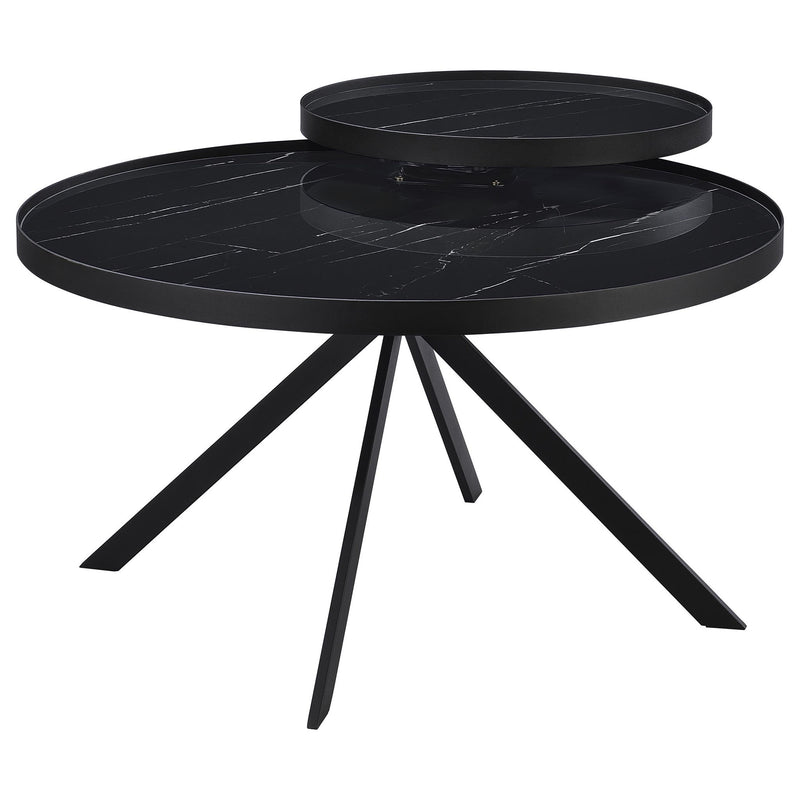 Shayne - Round Top Coffee Table With 2 Tier Design