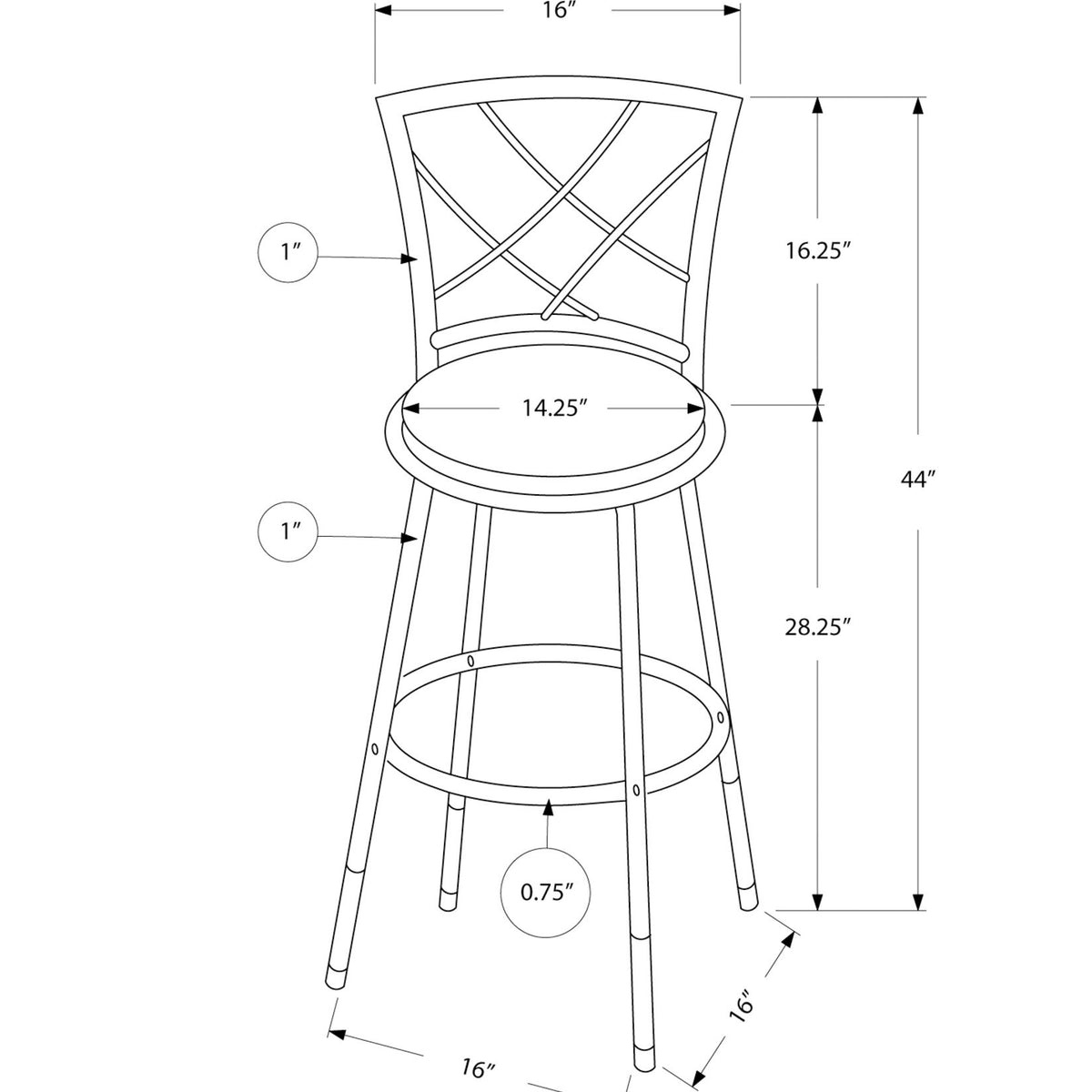 Swivel Stool Bar Height, Contemporary & Modern Style (Set of 2)