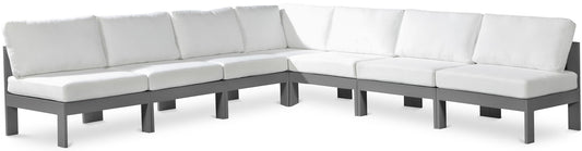 Nizuc - Outdoor Patio 7 Piece Modular Sectional With Gray Frame