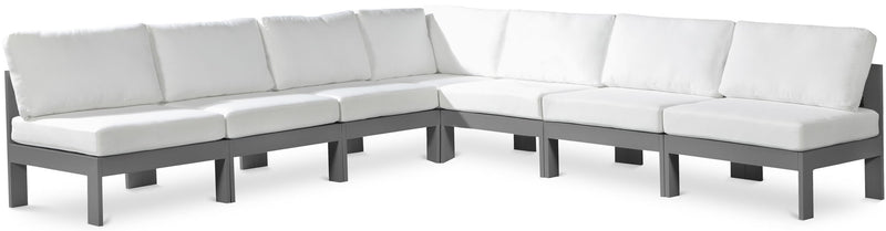 Nizuc - Outdoor Patio 7 Piece Modular Sectional With Gray Frame