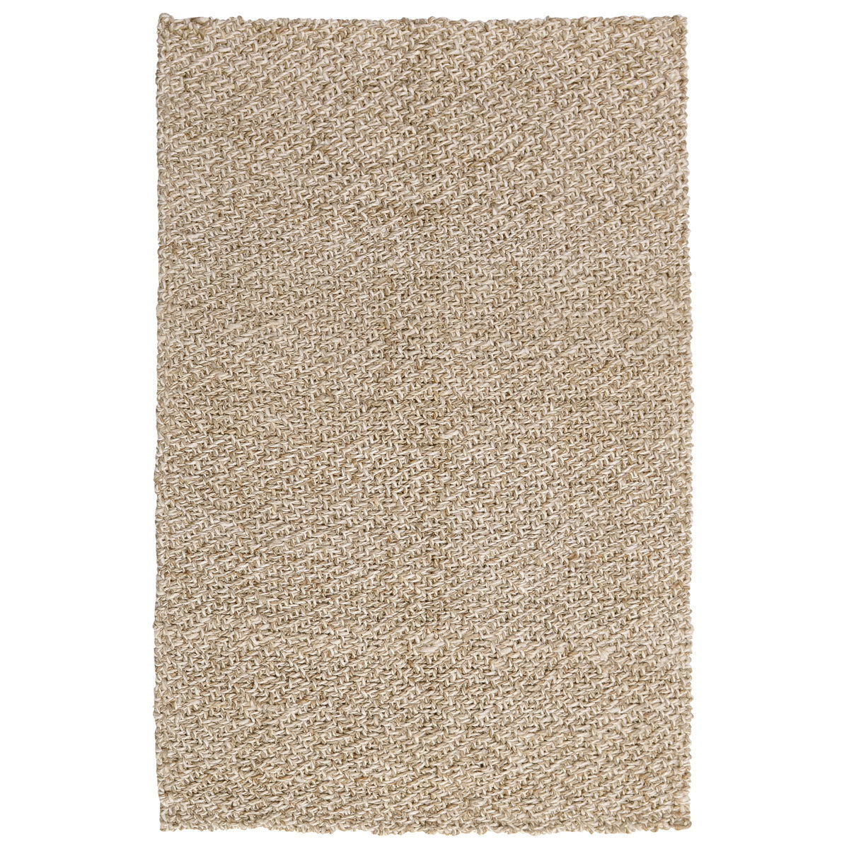 Ivory textured woven area rug with fine looped patterning