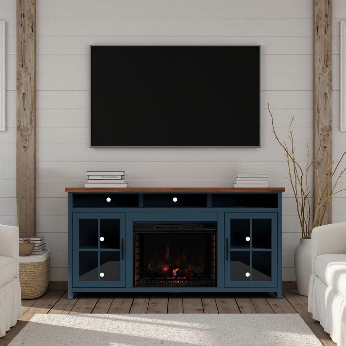 Nantucket - 74" Fireplace TV Stand Console