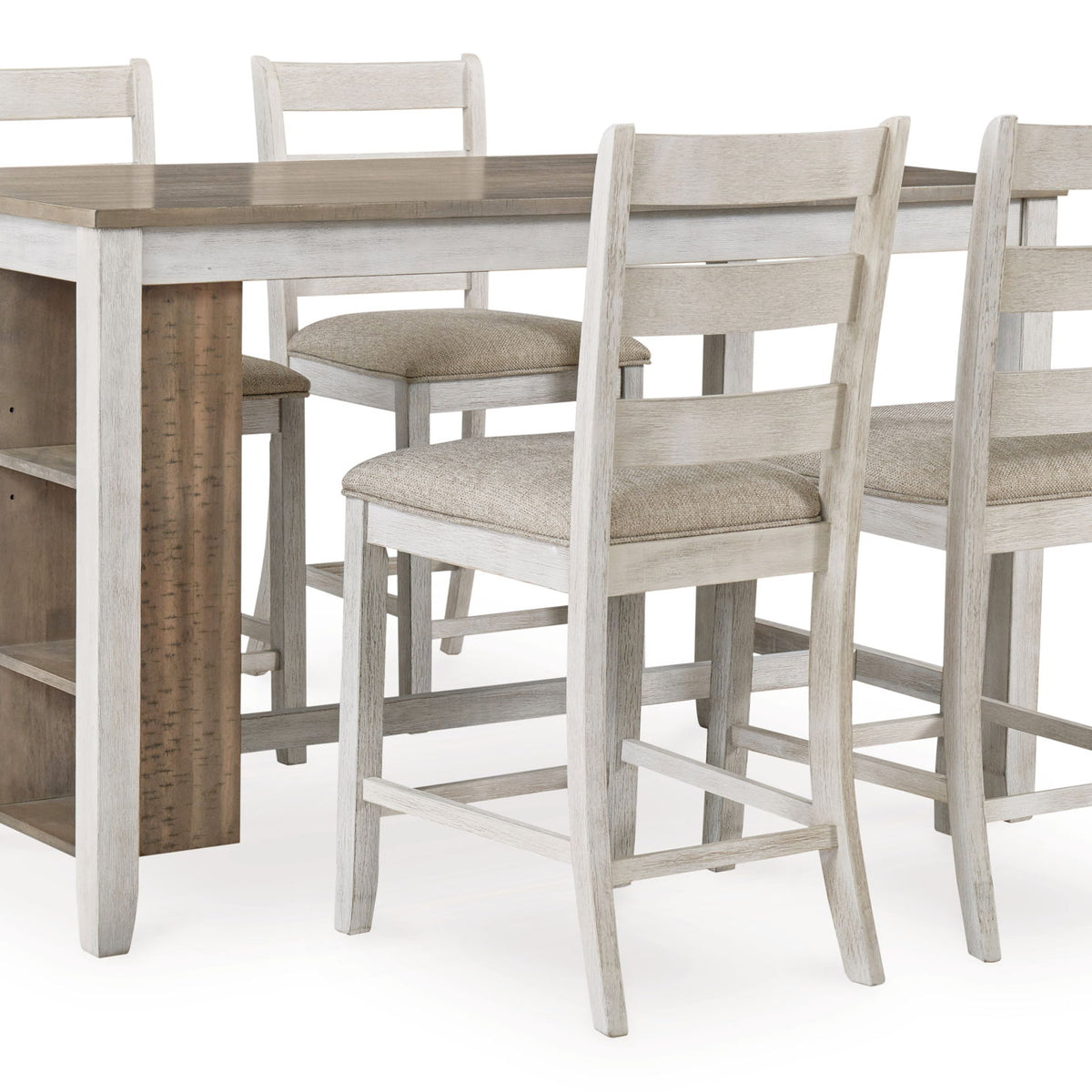Skempton - Rectangular Counter Table With Storage - White