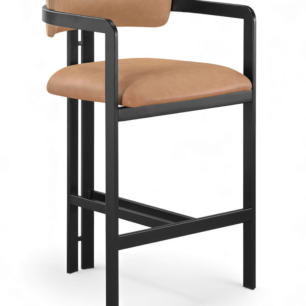 Aurum - Vegan Leather Upholstered Counter Stool With Graphite Black Base