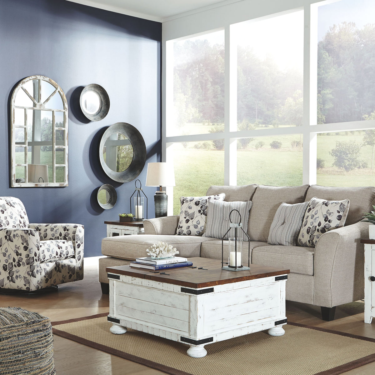 Abney - Platinum - Swivel Accent Chair