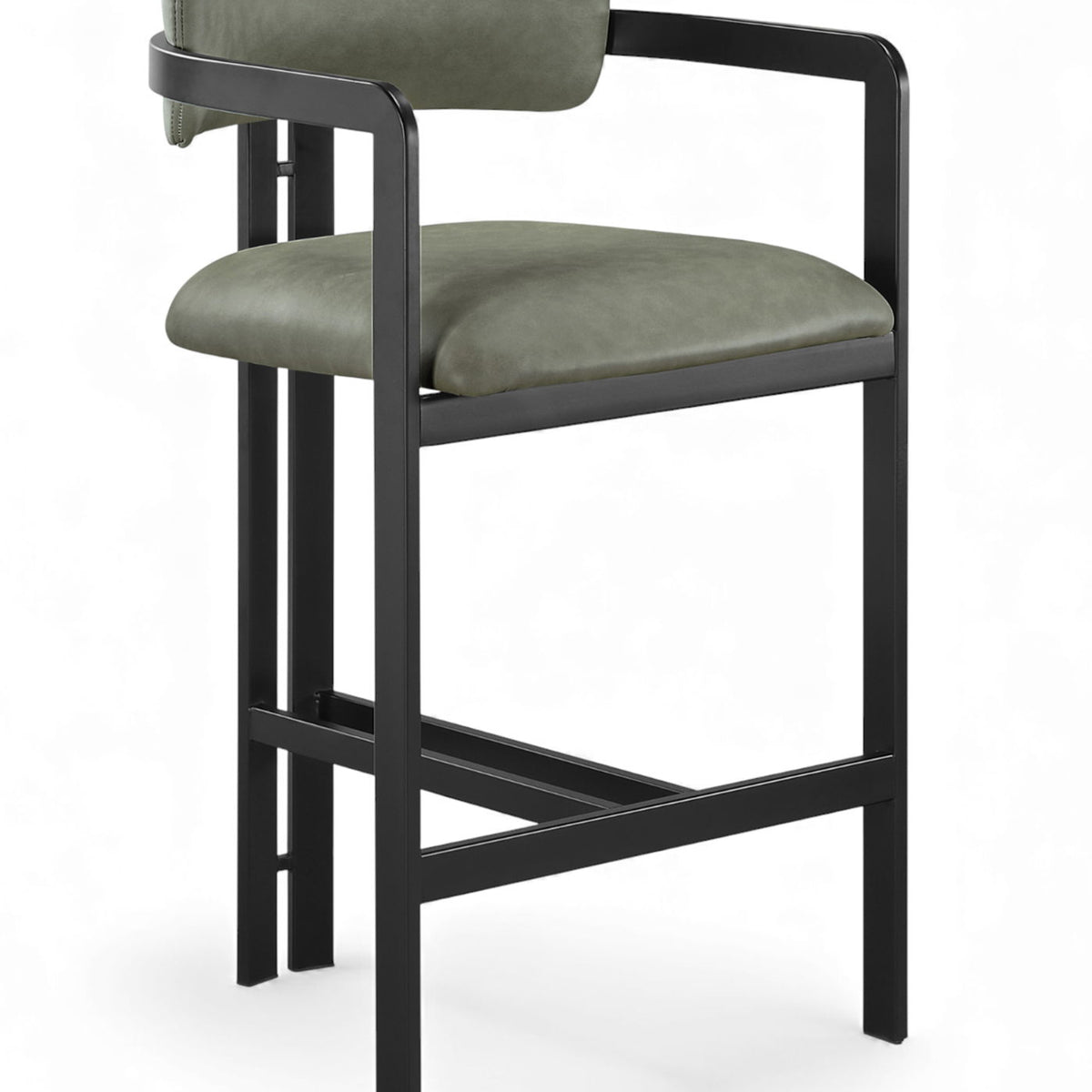 Aurum - Vegan Leather Upholstered Counter Stool With Graphite Black Base