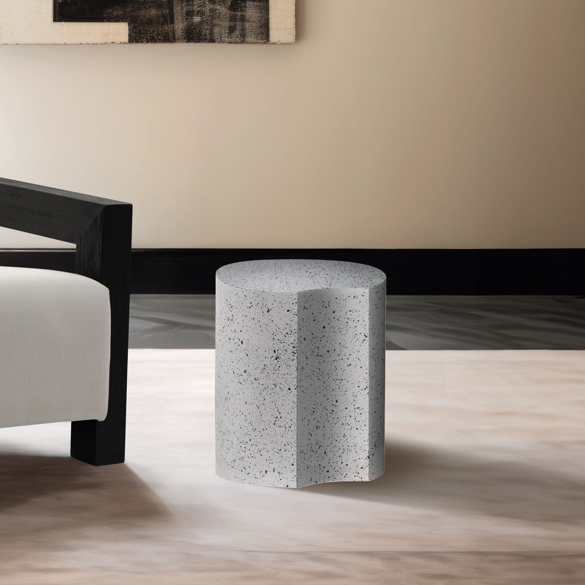 Dimple - End Table - Terazzo Finish