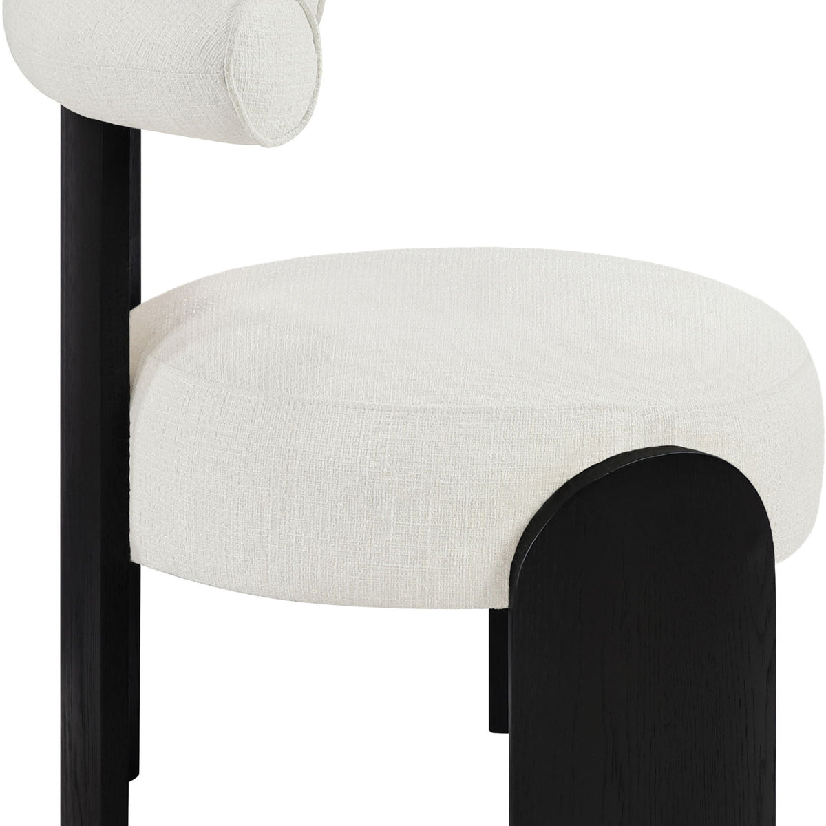 Calder - Linen Textured Fabric Upholstered Accent Chair - Painted Black Base