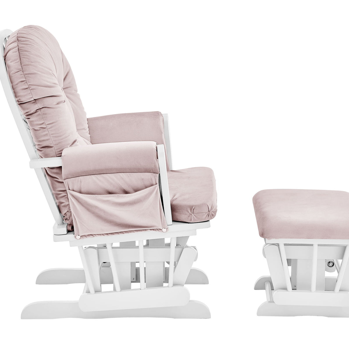 Mason - Glider And Ottoman White Wood