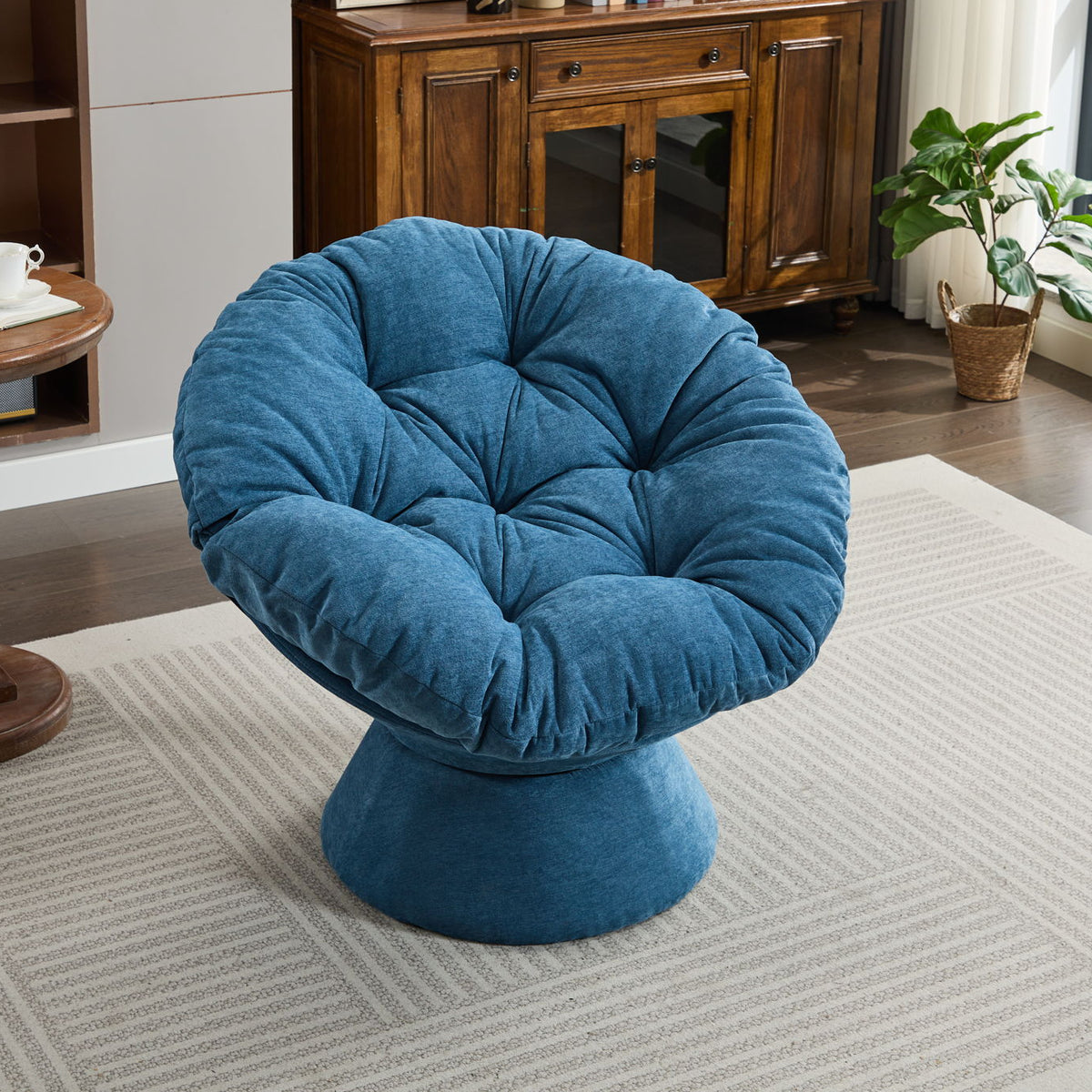 Oversized Swivel Accent Chair, 360 Swivel Barrel Chair, Papasan Chair For Living Room Bedroom