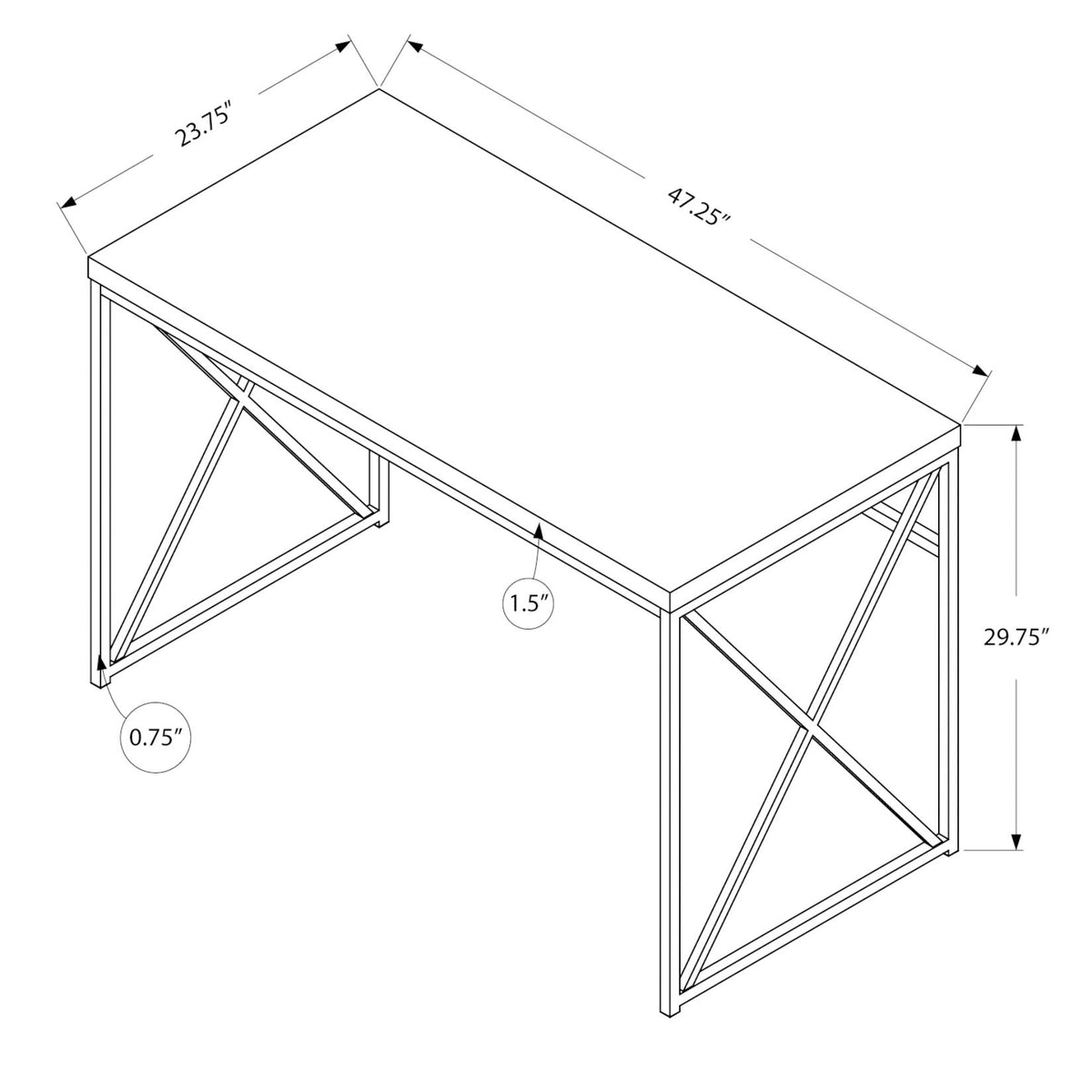 Computer Desk For Home Office, Laptop, Glossy Contemporary & Modern