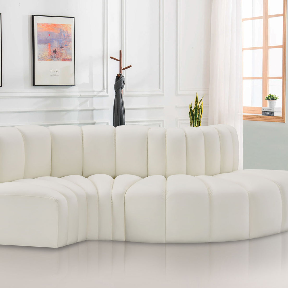 Arc - Faux Leather 4 Piece L-Shaped Modular Sofa