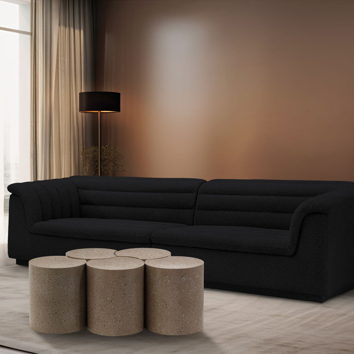 Dimple - 5 Piece Modular Coffee Table - Terazzo Finish
