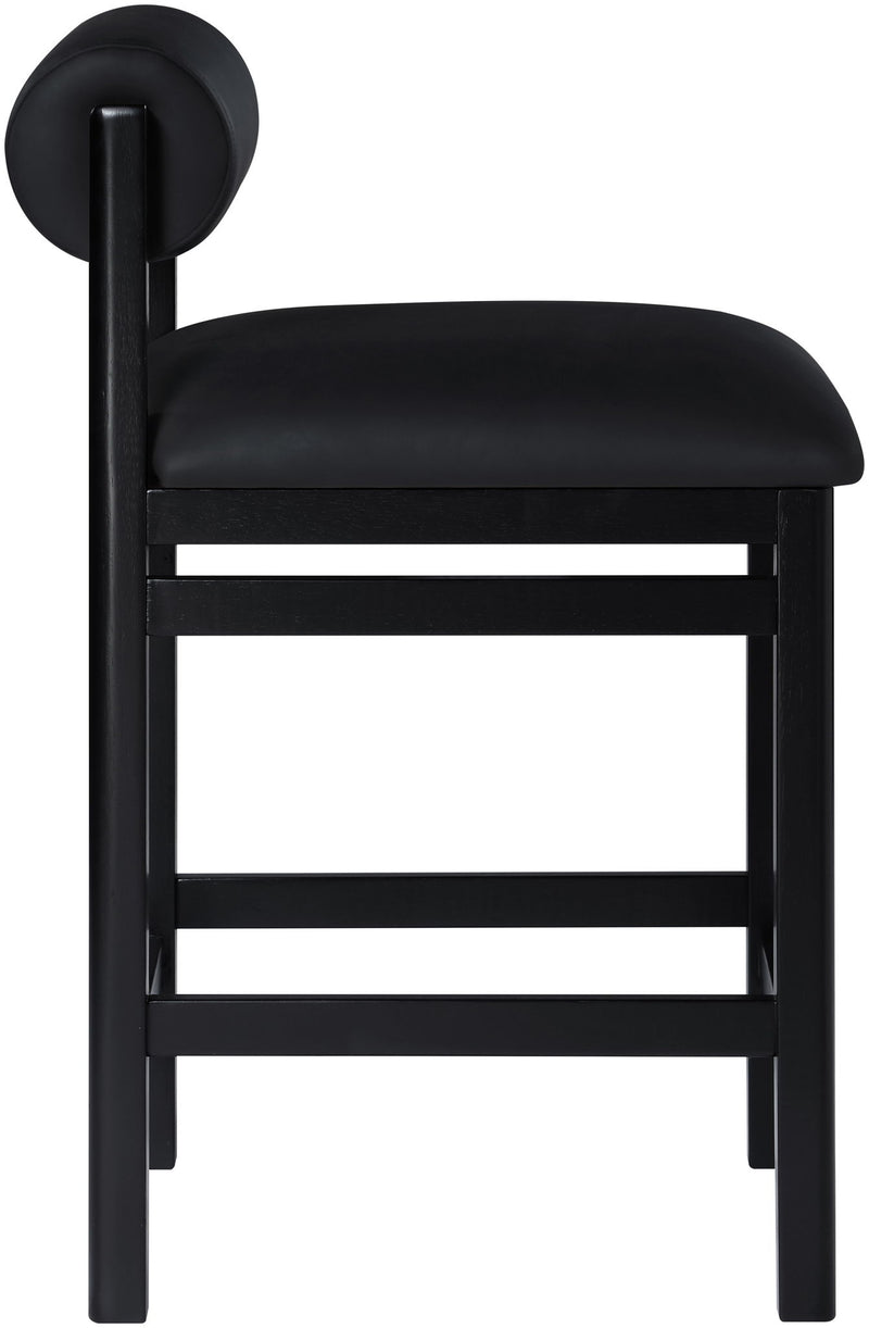 Roundhill - Faux Leather Counter Stool - Black Frame